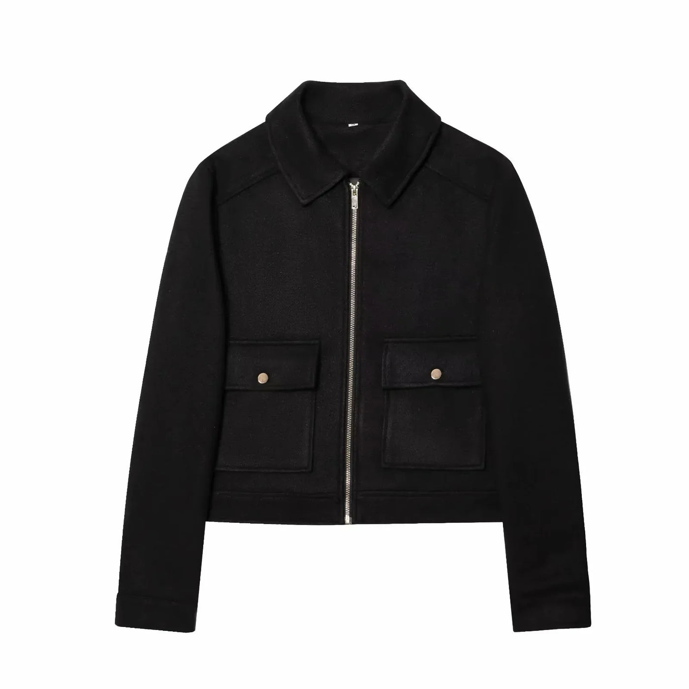 Amavie Refined Ivory Zip-Pocket Winter Jacket